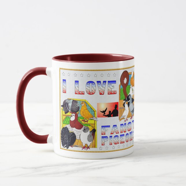 I Love Fancy Pigeons! Mug (Left)