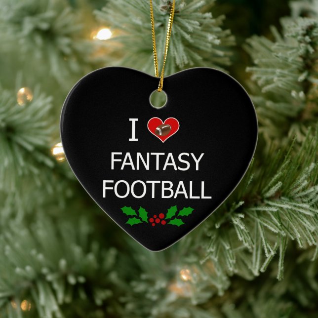 I Love Fantasy Football Ceramic Tree Decoration (Tree)