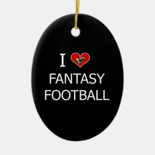 I Love Fantasy Football Ceramic Tree Decoration