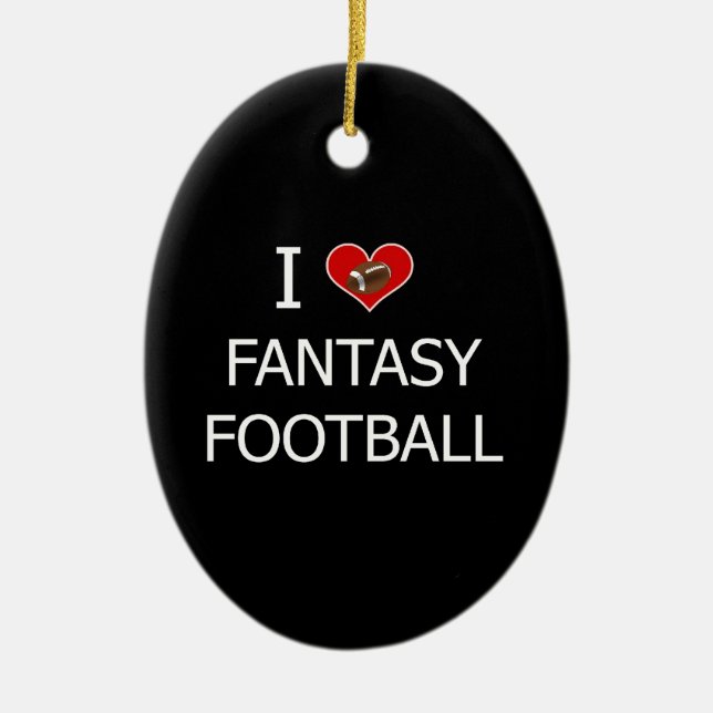 I Love Fantasy Football Ceramic Tree Decoration (Front)