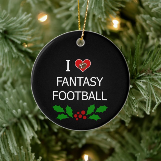 I Love Fantasy Football Ceramic Tree Decoration (Tree)