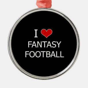 I Love Fantasy Football Metal Tree Decoration