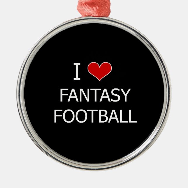 I Love Fantasy Football Metal Tree Decoration (Front)