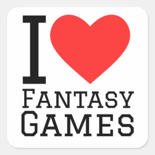 I love fantasy games square sticker