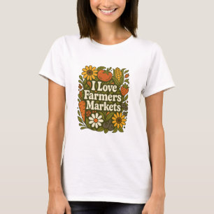 I Love Farmers Markets Vintage Produce T-Shirt