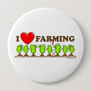 I Love Farming 10 Cm Round Badge