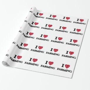 I Love Farming Wrapping Paper