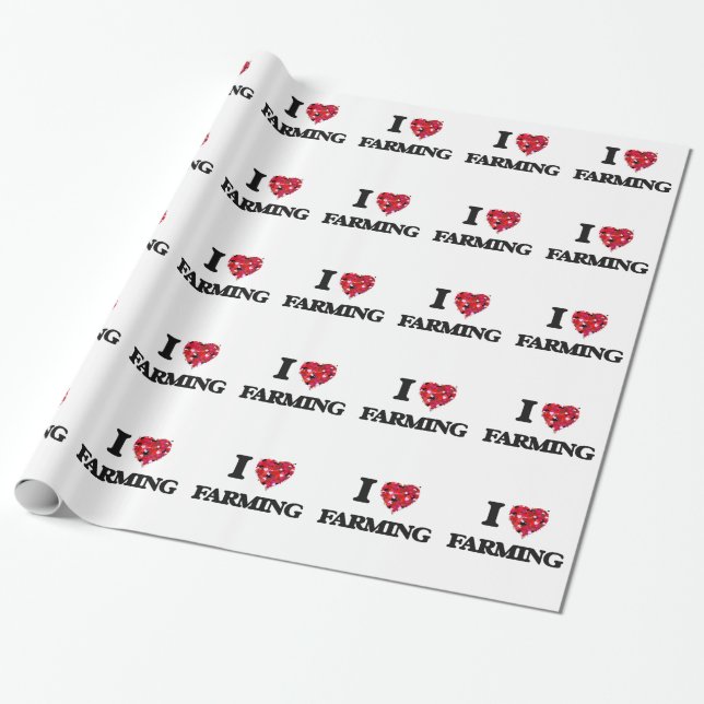 I Love Farming Wrapping Paper (Unrolled)