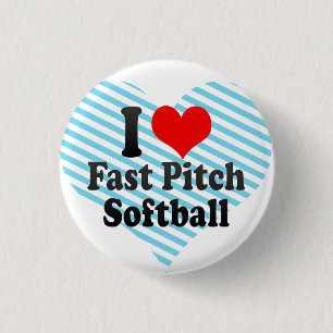 I love Fast Pitch Softball 3 Cm Round Badge