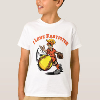 I Love Fastpitch, orange T-Shirt
