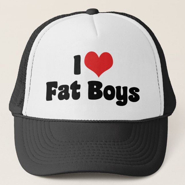 I Love Fat Boys Trucker Hat (Front)