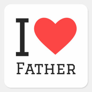 I love father square sticker