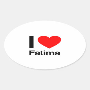 i love fatima oval sticker