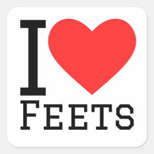 I love feets square sticker