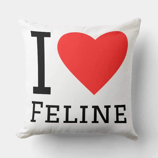 I love Feline Cushion (Front)