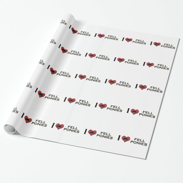 I Love Fell Ponies:  "I Heart Fell Ponies" Wrapping Paper (Unrolled)