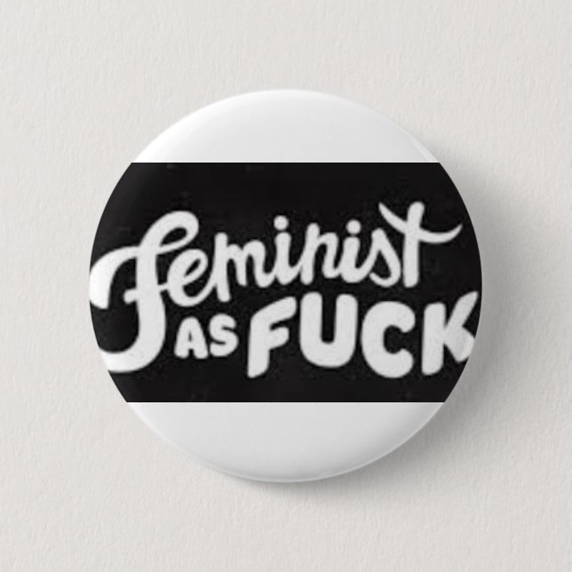 i love feminism 6 cm round badge (Front)