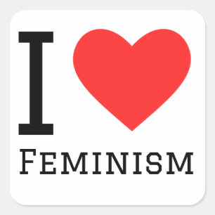 I love feminism square sticker