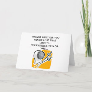 i love fencing fencer design card