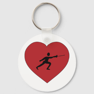 I Love Fencing Key Ring