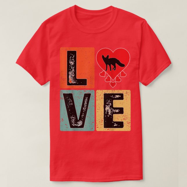 I Love Fennec fox Animal Lover Valentine's Day Fen T-Shirt (Design Front)