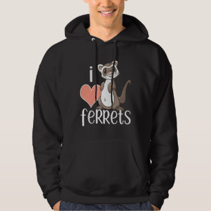 I Love Ferrets Cute Ferret Owner Hoodie