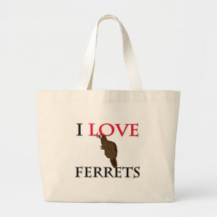 I Love Ferrets Large Tote Bag