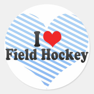 I Love Field Hockey Classic Round Sticker