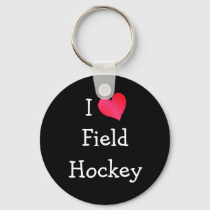 I Love Field Hockey Key Ring