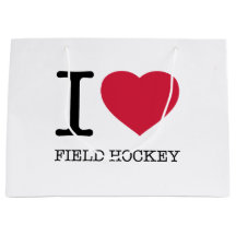 I LOVE FIELD HOCKEY LARGE GIFT BAG