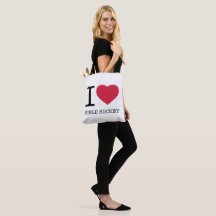 I LOVE FIELD HOCKEY TOTE BAG