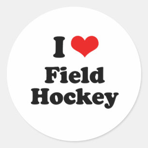 I Love Field Hockey Tshirt Classic Round Sticker