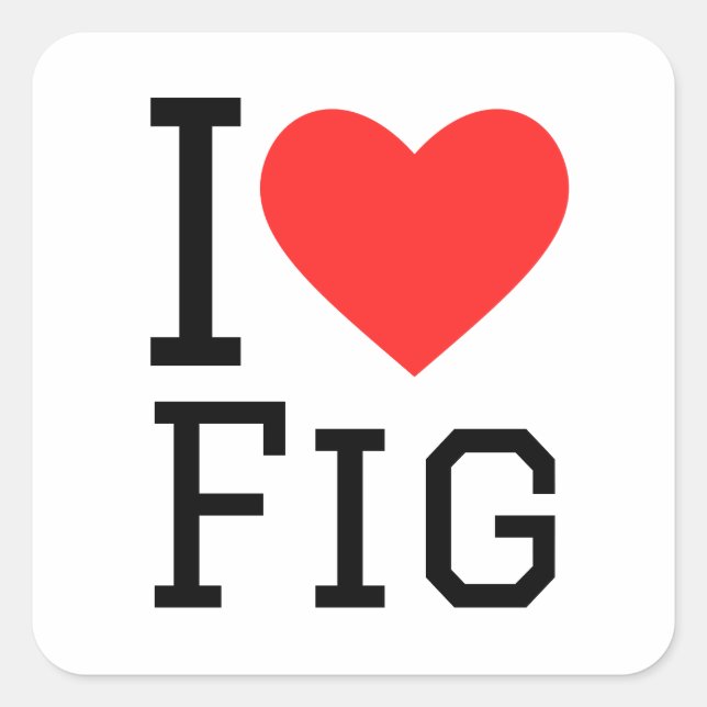 I love fig square sticker (Front)