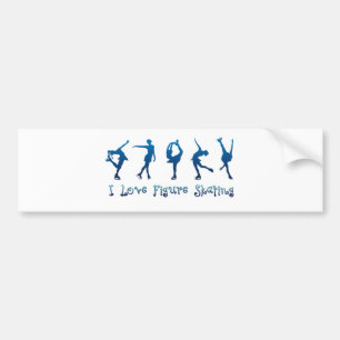 I love figure skating- blue bumper sticker