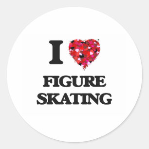 I Love Figure Skating Classic Round Sticker