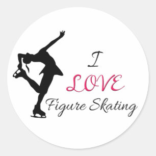 I Love Figure Skating Classic Round Sticker
