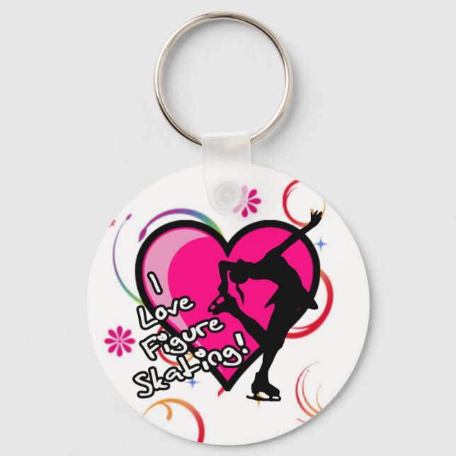 I Love Figure Skating Key Chains (Front)