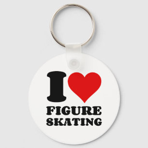 I LOVE FIGURE SKATING KEY RING