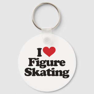 I Love Figure Skating Key Ring