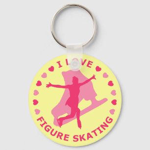 I Love Figure Skating Key Ring
