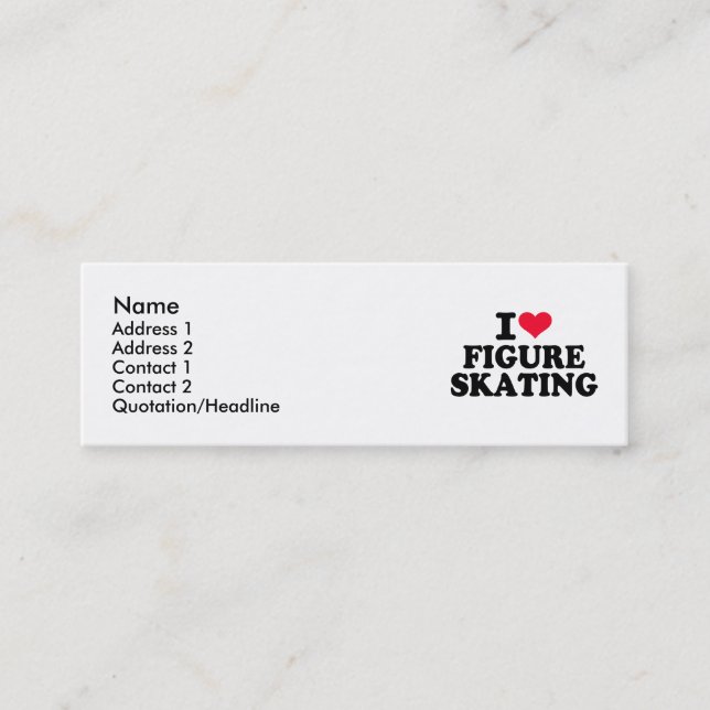 I love Figure Skating Mini Business Card (Front)