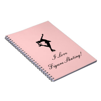 I Love Figure Skating NOTEBOOK, Pink Notebook