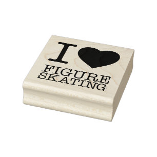 I LOVE FIGURE SKATING RUBBER STAMP