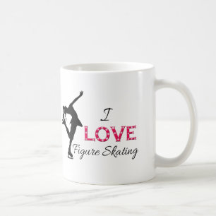 I LOVE Figure Skating, Snowflakes & Skater Coffee Mug