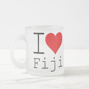 I LOVE FIJI FROSTED GLASS COFFEE MUG