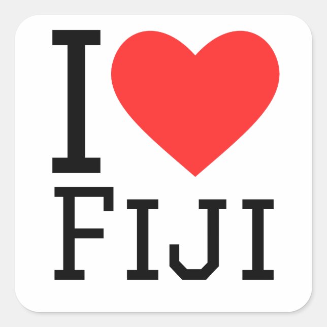 I love fiji square sticker (Front)