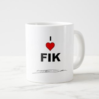 I love Fik large coffee mug