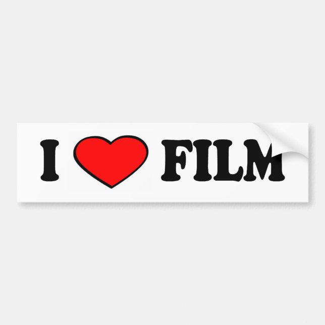 i love film bumper sticker (Front)