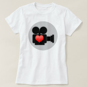 I LOVE FILMS - MOVIE CAMERA AND HEART T-Shirt