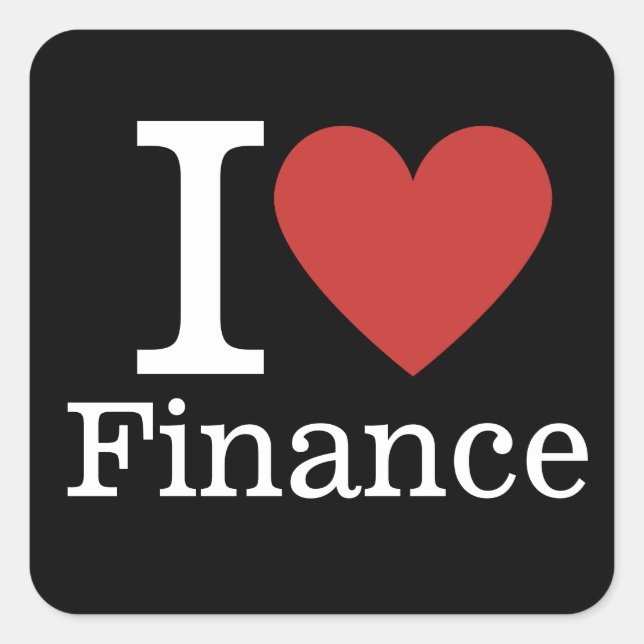 I ❤️ Love Finance (for Employees) CUSTOM Square Sticker (Front)